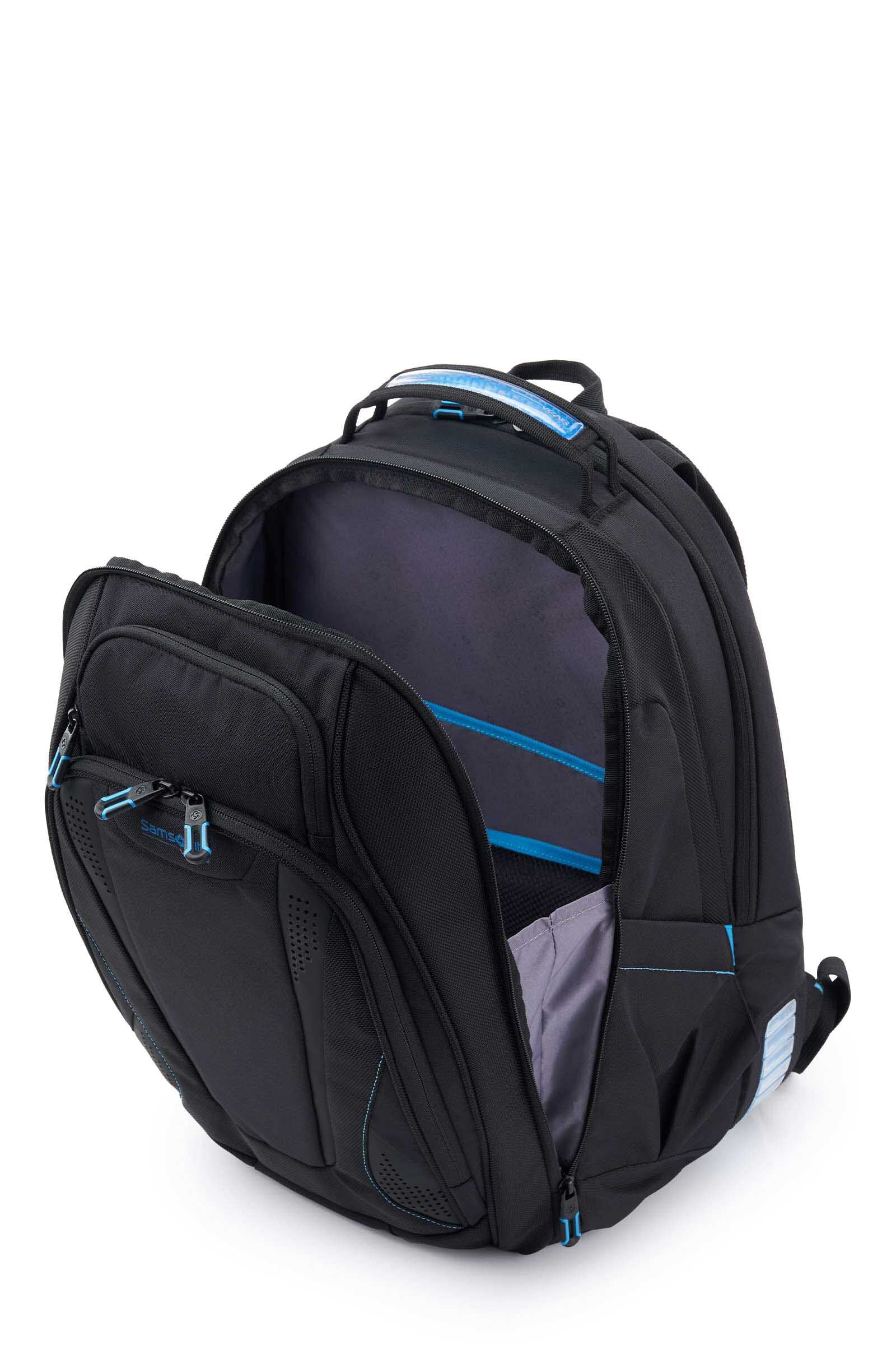 buy samsonite luggage vizair laptop backpack SAMSONITE 66256-D153 VIZ AIR BACKPACK BLACK/HYPER BLUE – Pera Luggage
